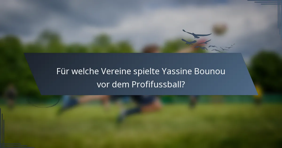 Für welche Vereine spielte Yassine Bounou vor dem Profifussball?