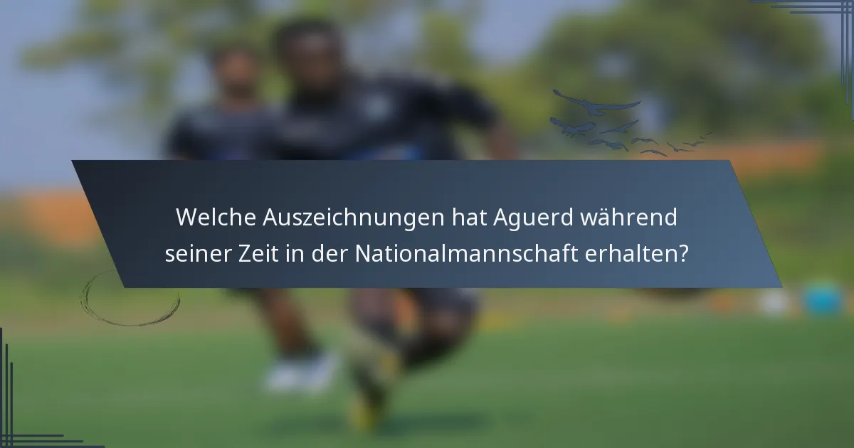 Welche Auszeichnungen hat Aguerd während seiner Zeit in der Nationalmannschaft erhalten?