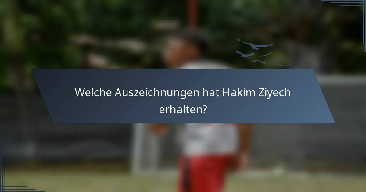 Welche Auszeichnungen hat Hakim Ziyech erhalten?