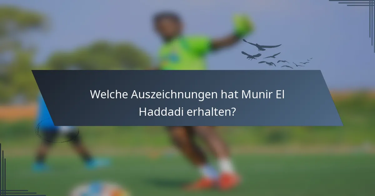 Welche Auszeichnungen hat Munir El Haddadi erhalten?