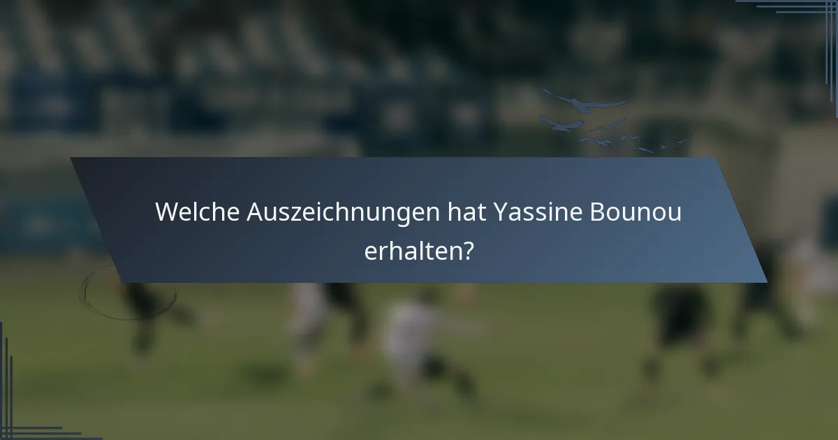 Welche Auszeichnungen hat Yassine Bounou erhalten?