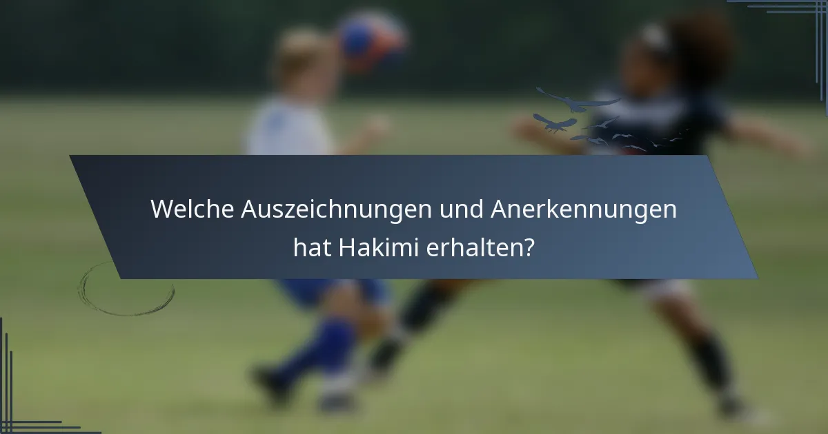 Welche Auszeichnungen und Anerkennungen hat Hakimi erhalten?