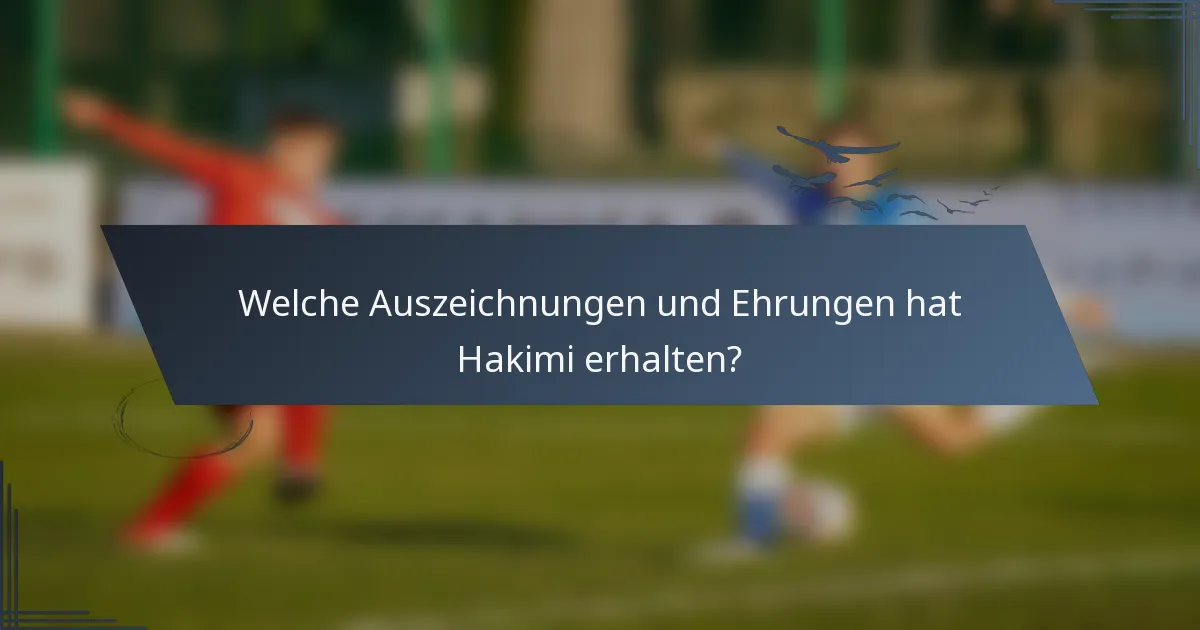 Welche Auszeichnungen und Ehrungen hat Hakimi erhalten?