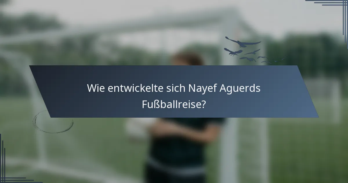 Wie entwickelte sich Nayef Aguerds Fußballreise?