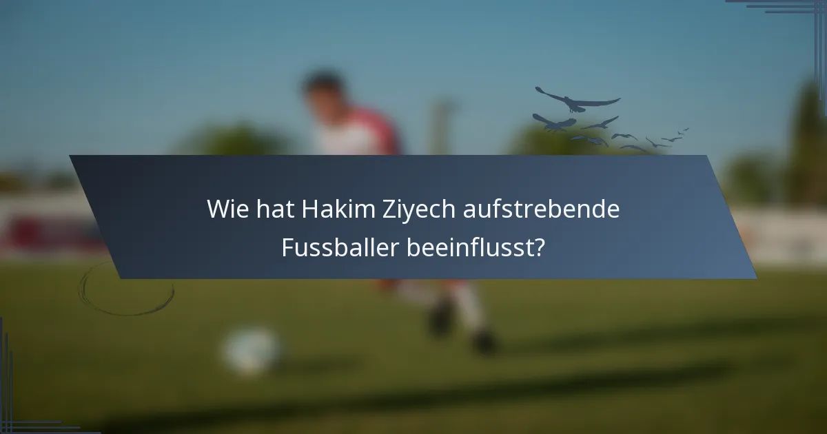 Wie hat Hakim Ziyech aufstrebende Fussballer beeinflusst?