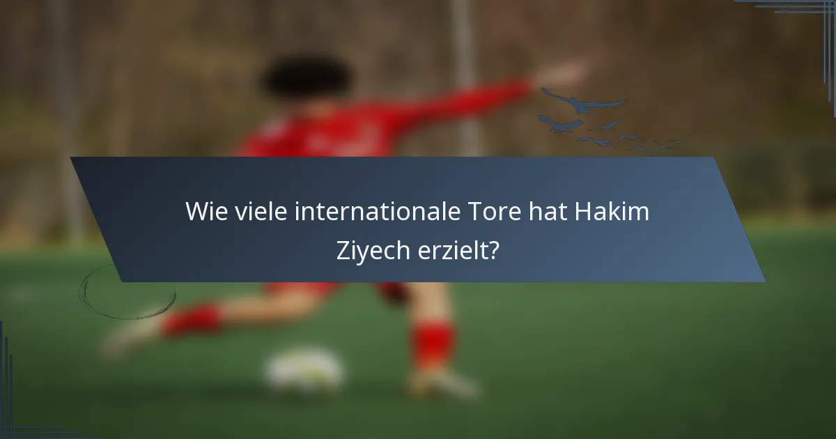 Wie viele internationale Tore hat Hakim Ziyech erzielt?